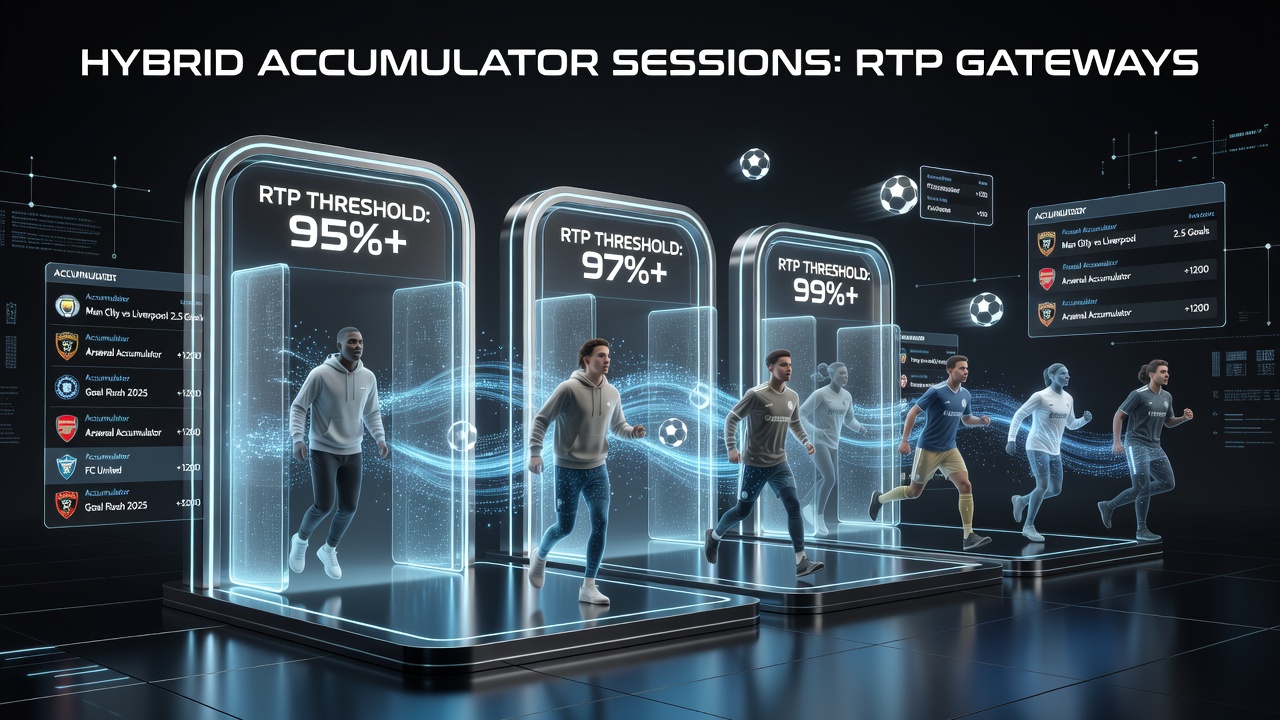 Diagram showing player pathways from football accumulators to casino games via RTP information