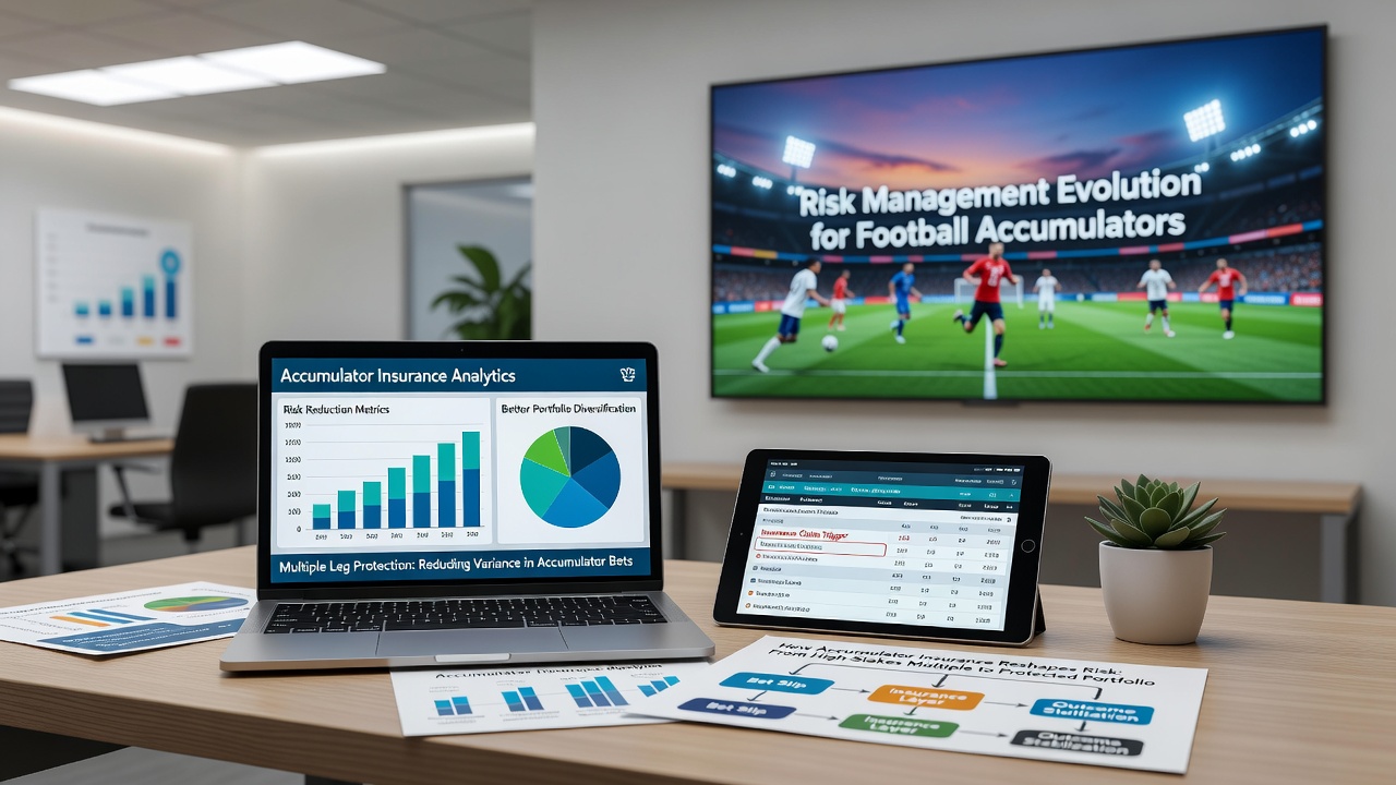 Bettors analyzing risk management tools for football accumulators on different platforms