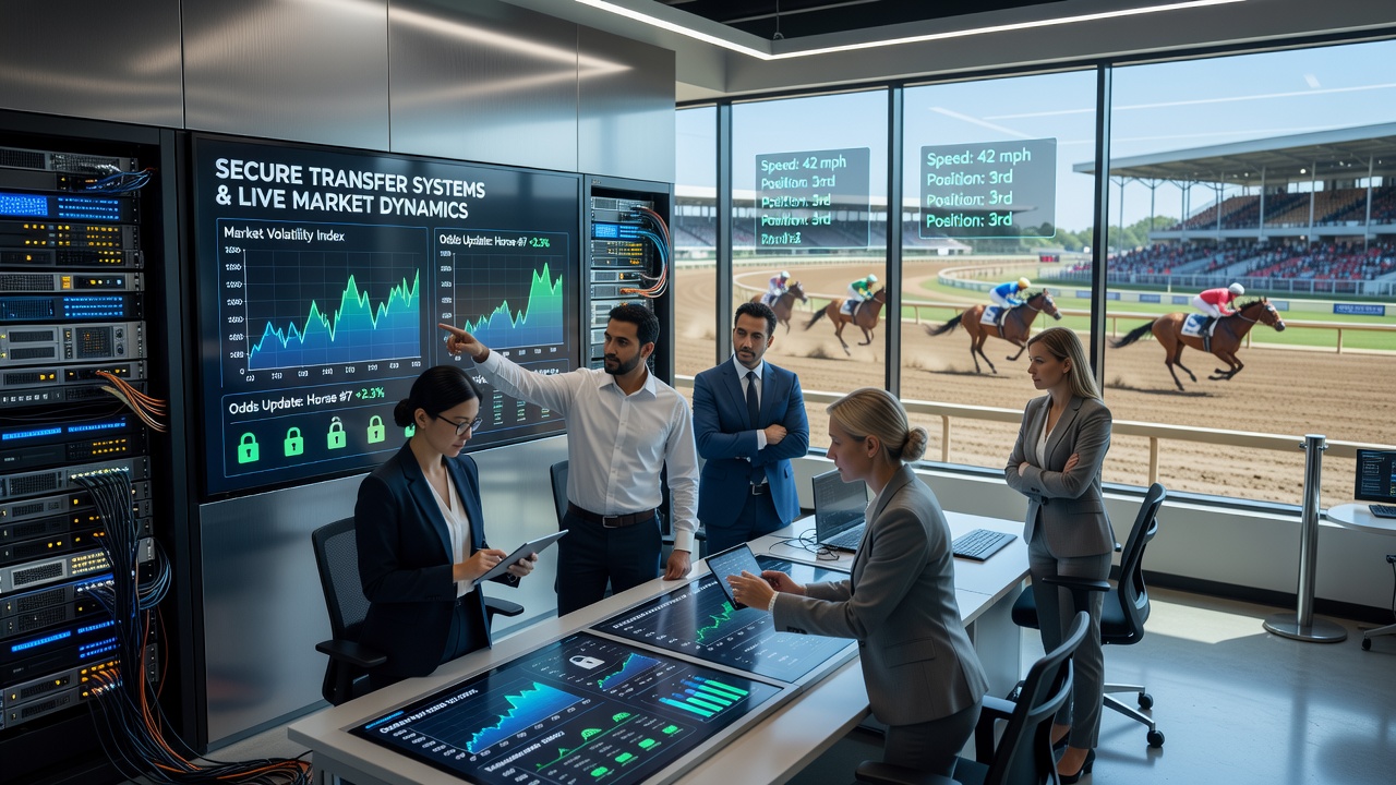 Live racing data dashboard showing transaction confirmations and market liquidity indicators