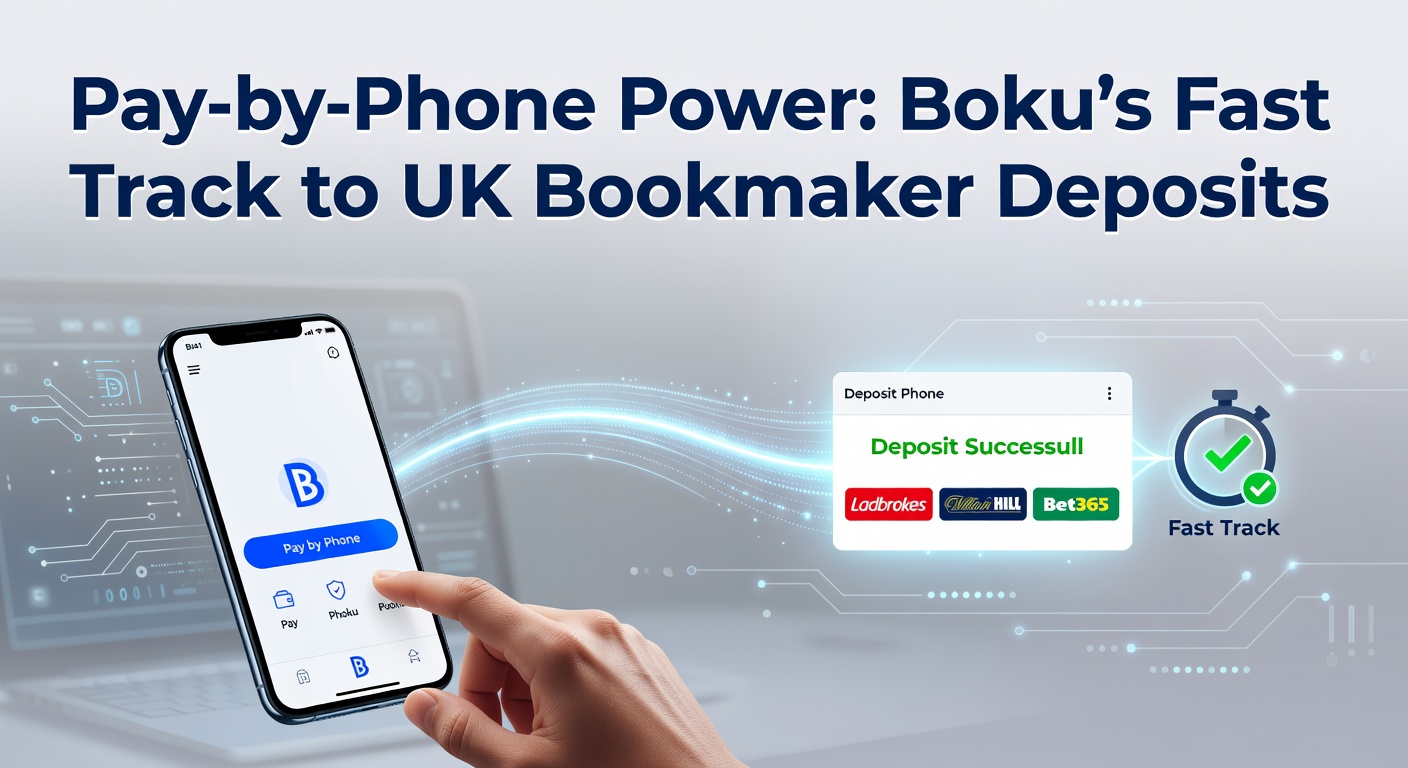Mobile screen showing Boku pay-by-phone deposit confirmation for a UK bookmaker account, highlighting instant funding with SMS verification