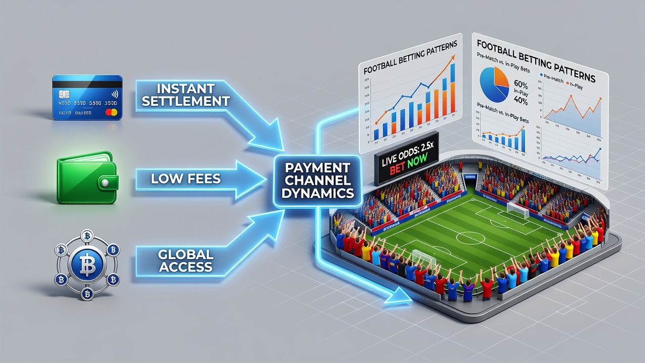 Graph showing correlation between payment channel adoption and football betting volume over recent seasons