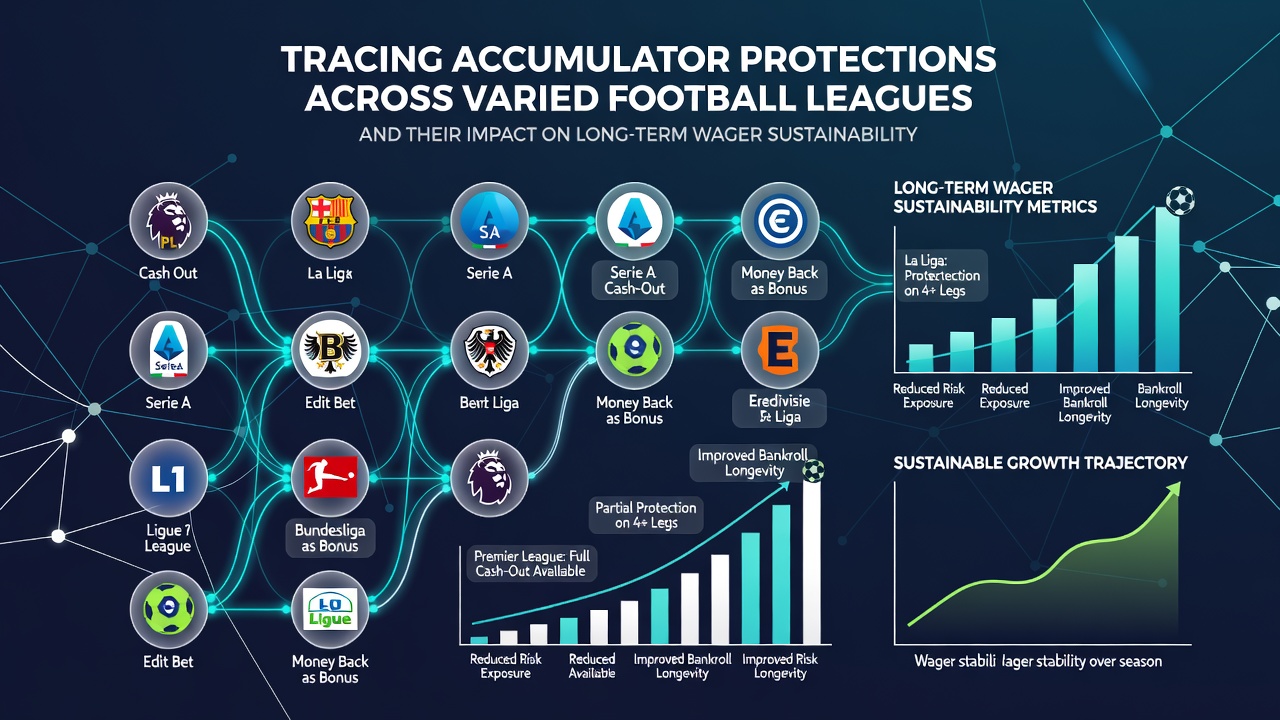 Overview of accumulator bet protections across international football leagues with statistical overlays