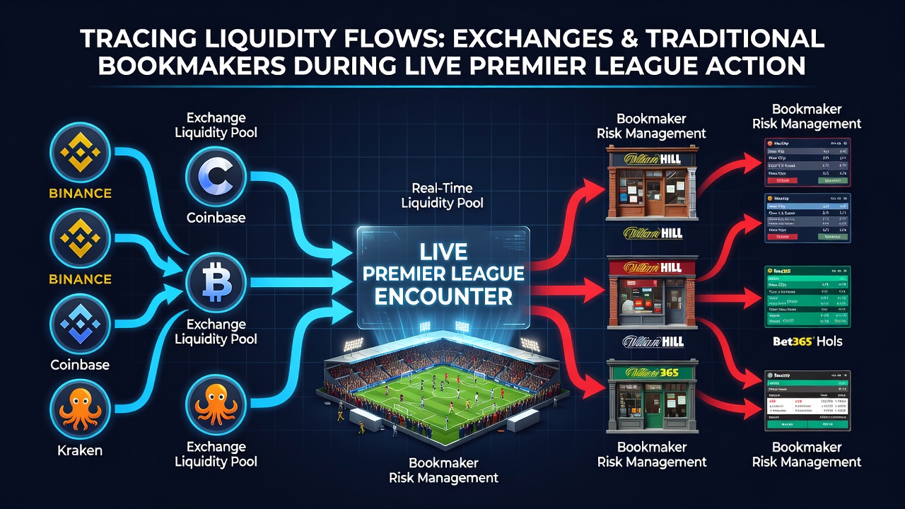 Live betting interface screenshot illustrating real-time odds adjustments between exchanges and bookmakers